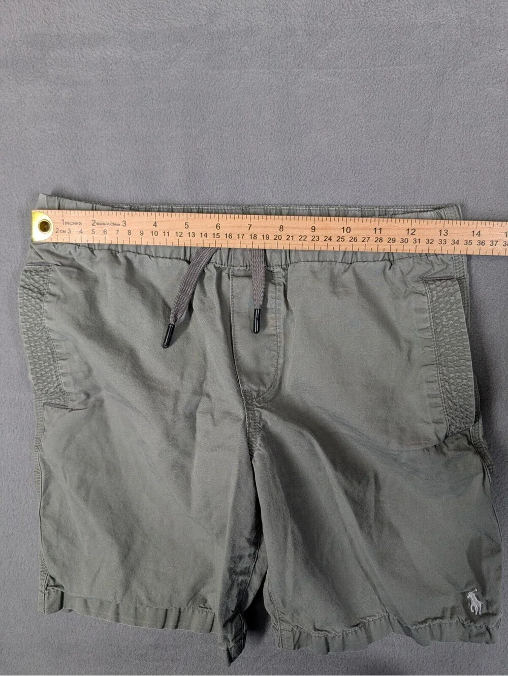 Polo Ralph Lauren Boys M 10 12 Gray Pony Pull On Shorts Cotton Casual Preppy